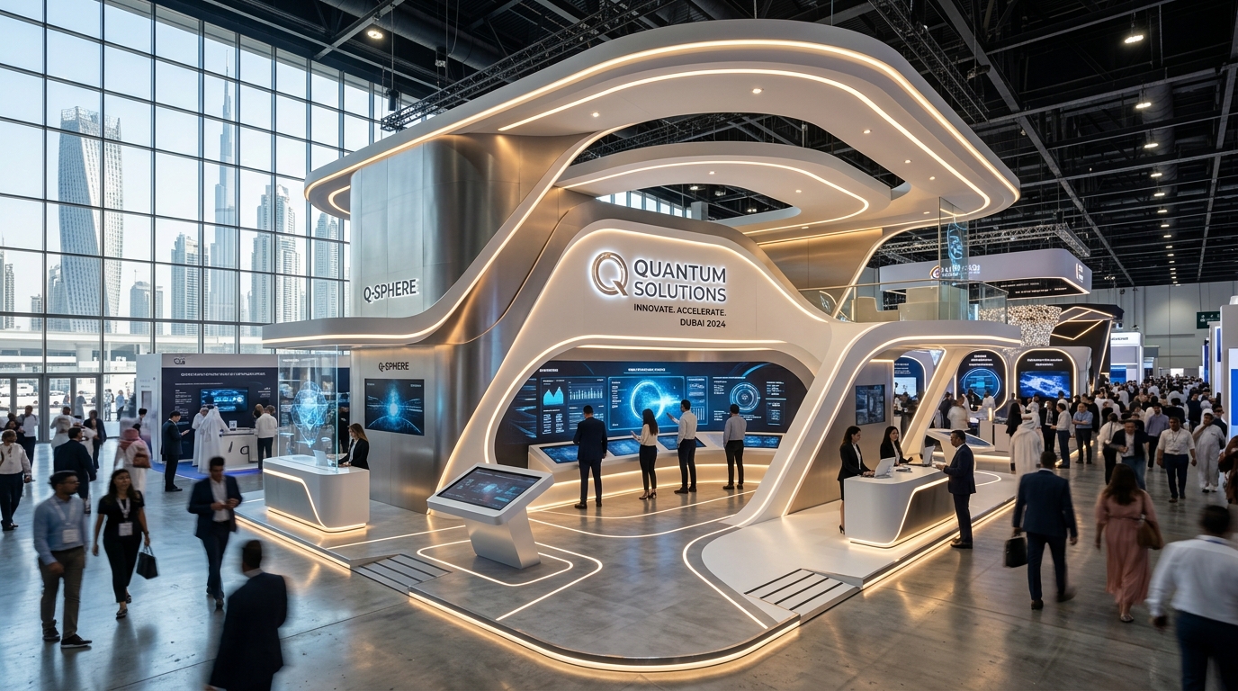 تصميم منصات عرض مخصصة لمعرض إنترسولار الشرق الأوسط 2026 في دبي