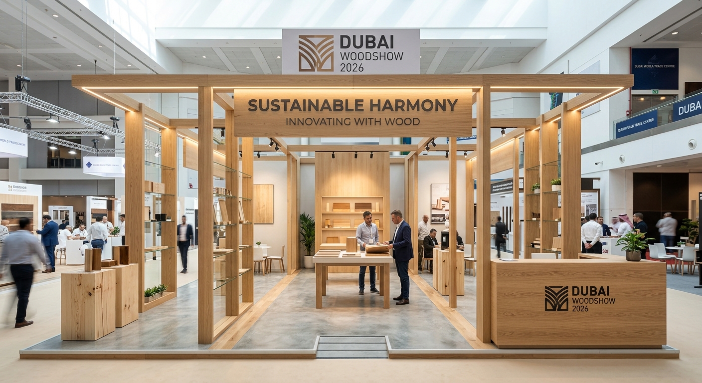 تصميم أجنحة معارض حديثة لمعرض دبي للأخشاب 2026