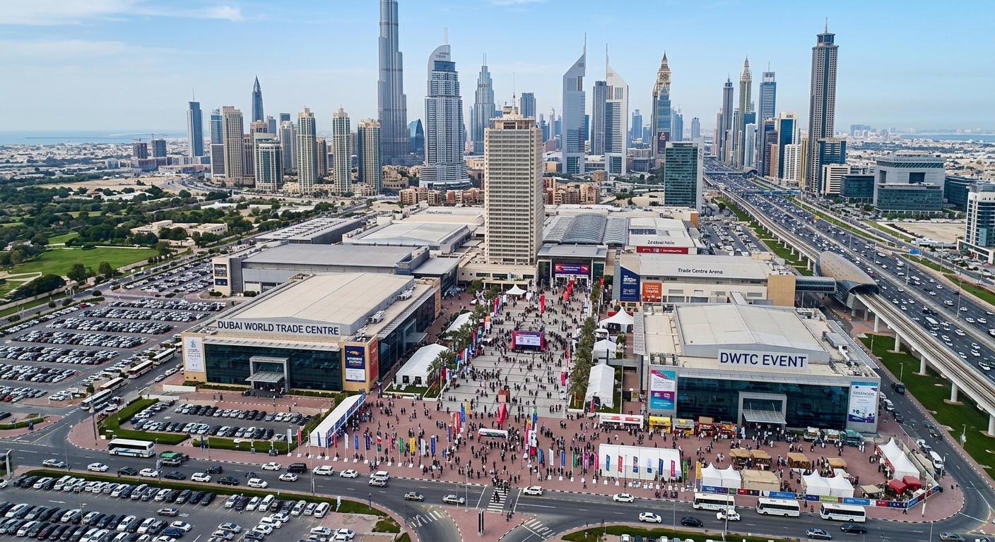 منظر جوي لمركز دبي التجاري العالمي