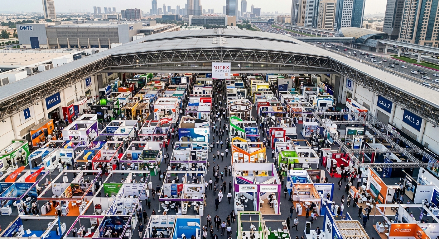 زوار معرض تجاري في دبي