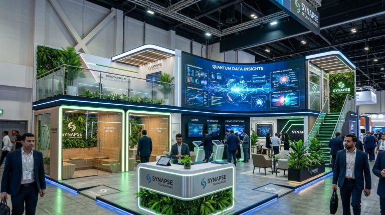 مستقبل تصميم منصات المعارض في دبي: اتجاهات الربع الثالث من عام 2026 وما بعده